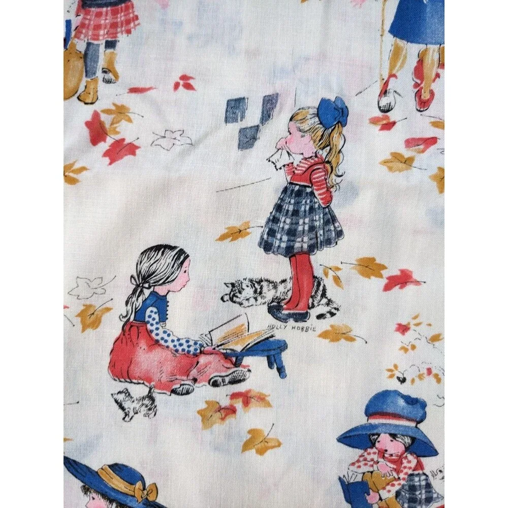 Vintage Holly Hobbie Fabric by American Greetings Cute Girls & Cats 44